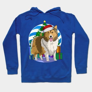 Shetland Sheepdog Dog Cute Santa Christmas Gift Hoodie